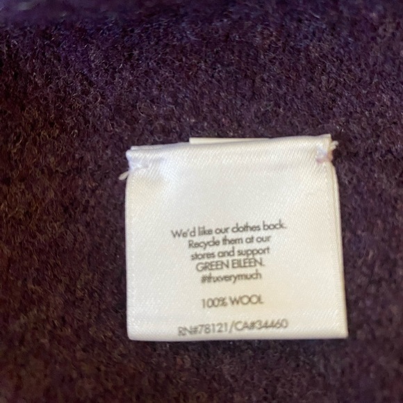 Elieen Fisher Purple/Plum 100% Wool Sweater Blazer Size PM - Picture 5 of 5